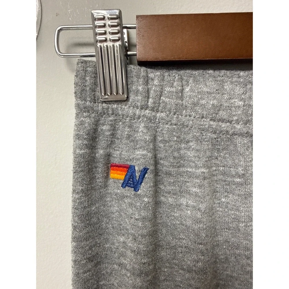 AVIATOR NATION KID'S 5 STRIPE SWEATPANTS GREY/BLUE SIZE 14 ATHLEISURE RETRO EUC